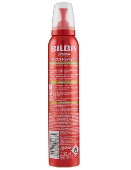 Bilba Spuma Per Capelli 200ml - Ricci Perfetti Con Ceramidi E Gocce D'argan